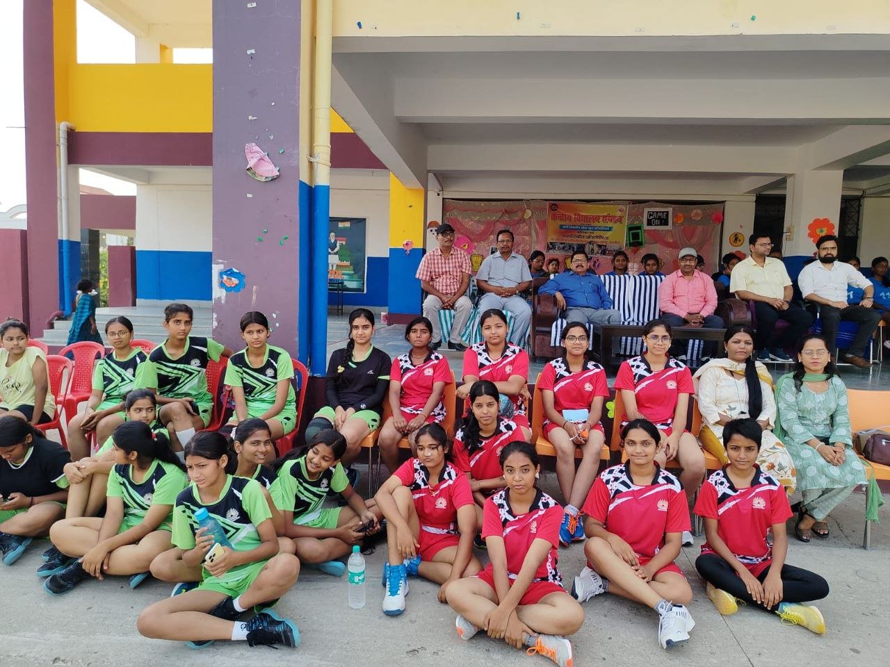 Enthusiasm among players on the second day of 54th Basketball Regional Sports Meet (Girls Category) in Harnaut