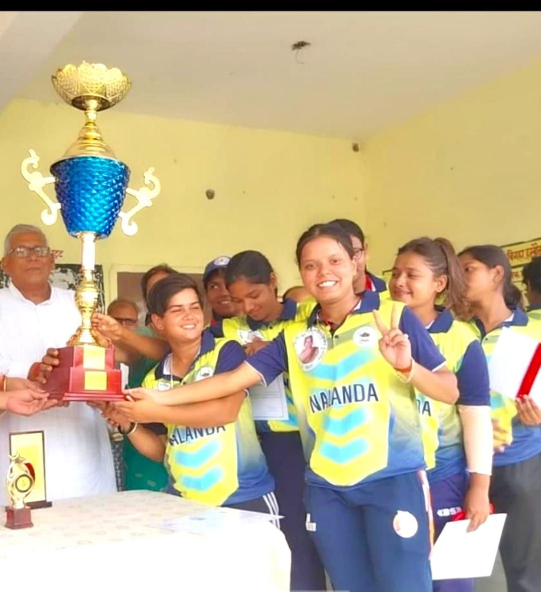 Nalanda women's cricket team became the winner of Late Manju Sinha Memorial Tournament by defeating Patna