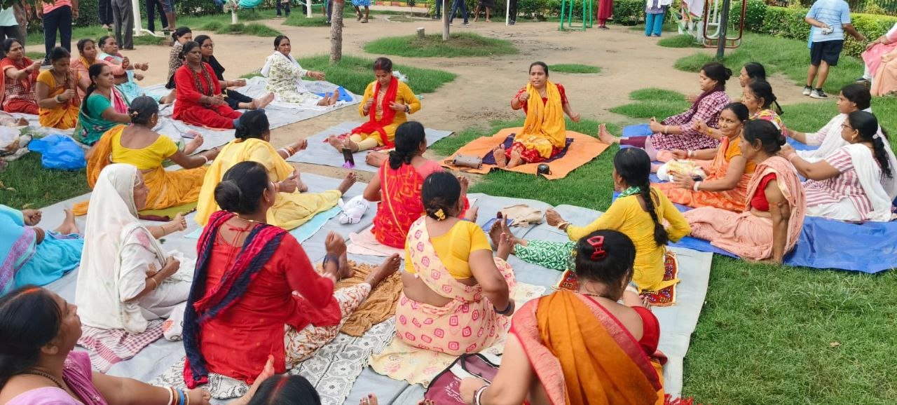 Free yoga practice has been going on for years by Nari Shakti Yoga Center in Subhash Park, women are getting health benefits