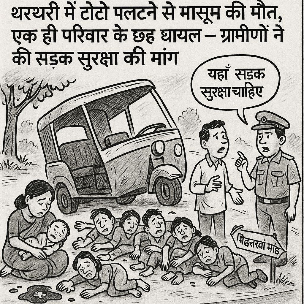 An innocent child died after a Toto overturned, six members of the same family were injured — villagers demanded road safety