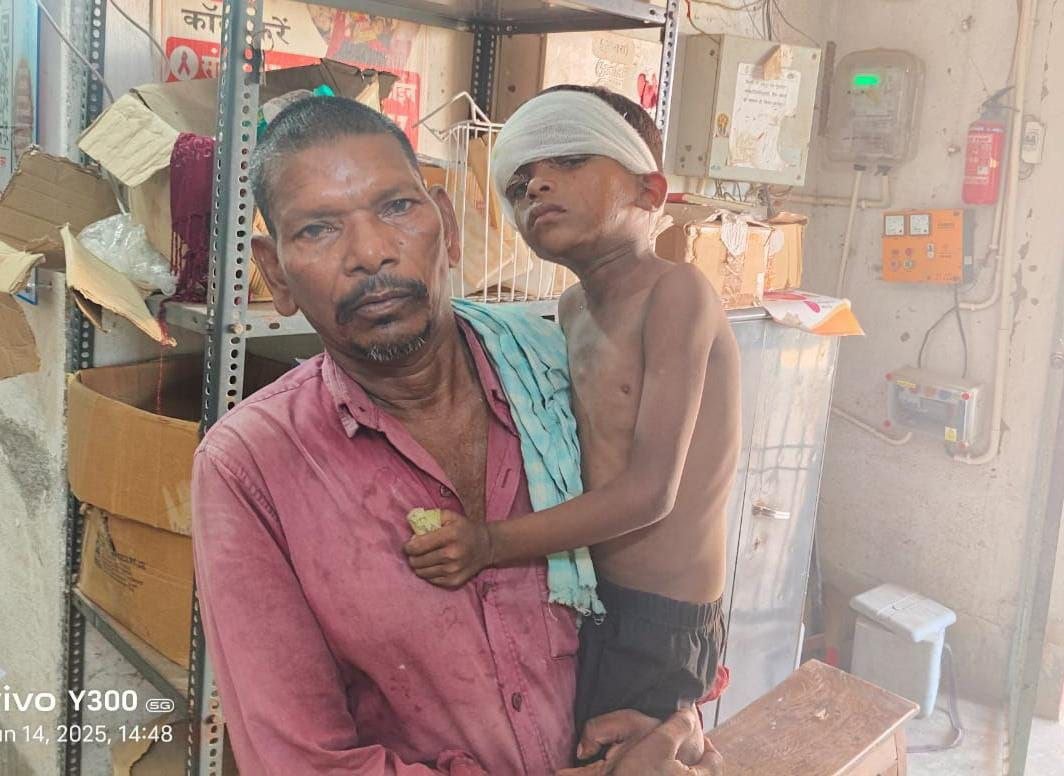 Road accident in front of block office, six year old boy injured – bike rider absconded
