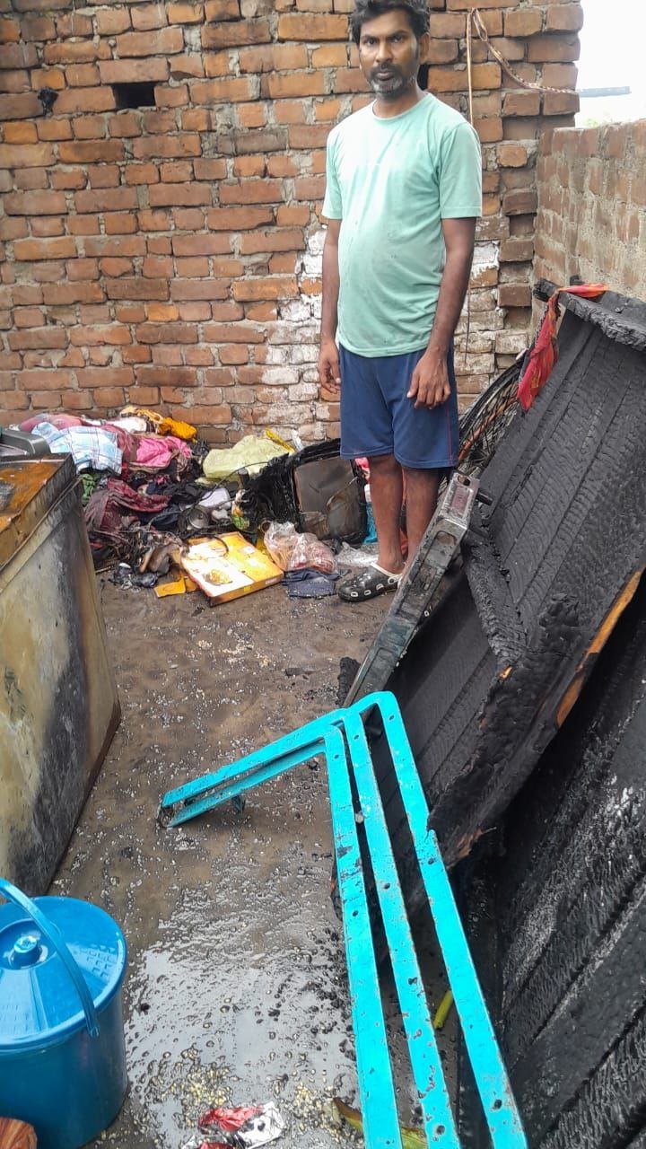 Fire broke out due to short circuit in Sirsi village of Harnaut, property worth lakhs burnt to ashes