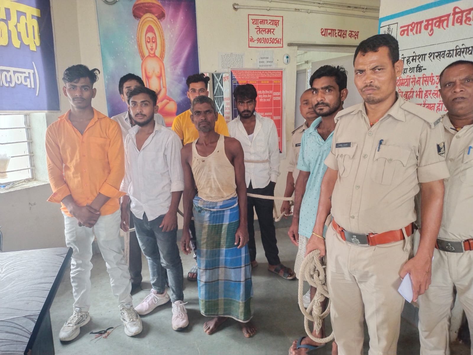 Seven accused including the in-charge headmaster arrested in a drunken state