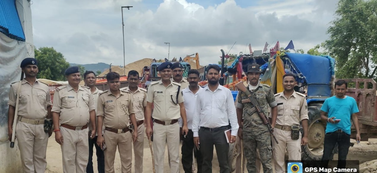 Major action by Nalanda police: Nine tractors loaded with illegal sand seized, panic among mafias