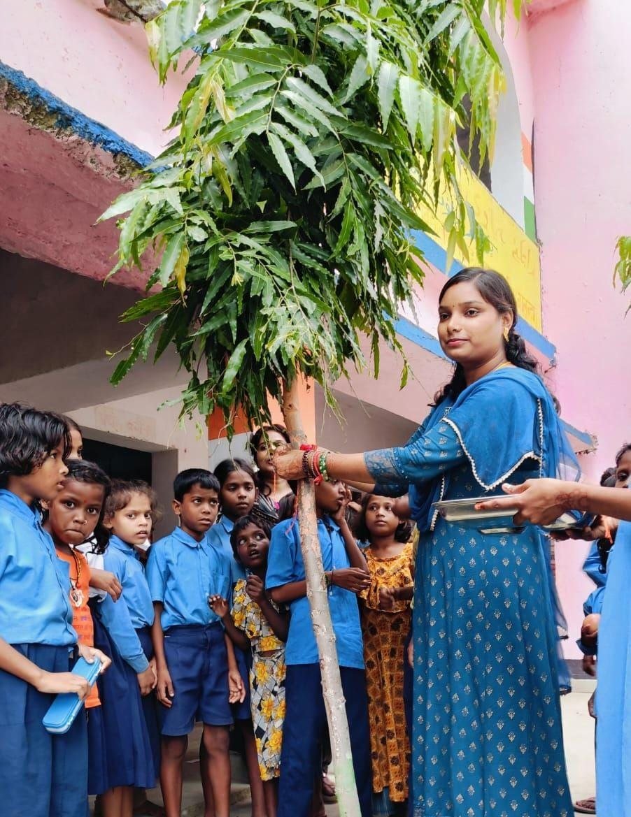 Raksha Bandhan was celebrated with great enthusiasm in the schools of Harnaut