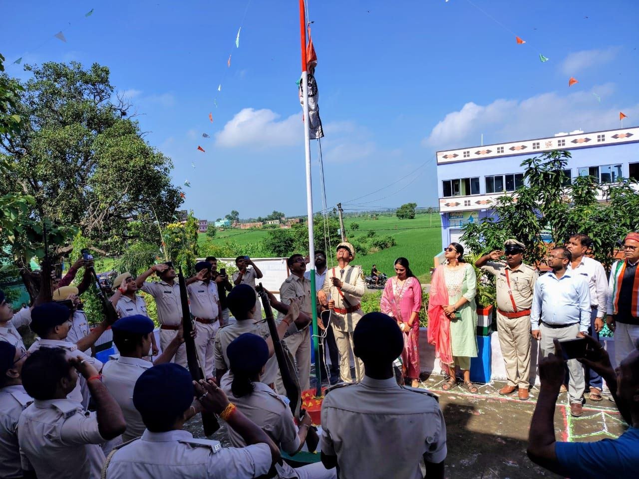 On 15th August, flag hoisting took place with great pomp in the Panchayat Bhawan and Police Station premises in Ben