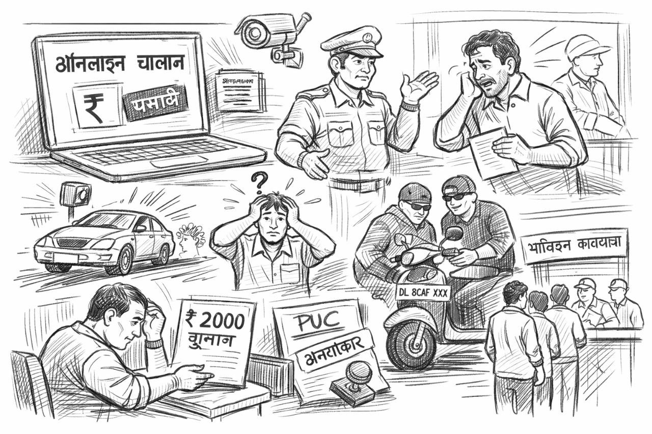 Online challans are causing problems for vehicle owners, The transport and traffic departments are not taking the complaints seriously.