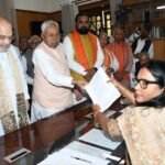 Nitish Kumar and five other NDA candidates filed their nominations for the Rajya Sabha elections.