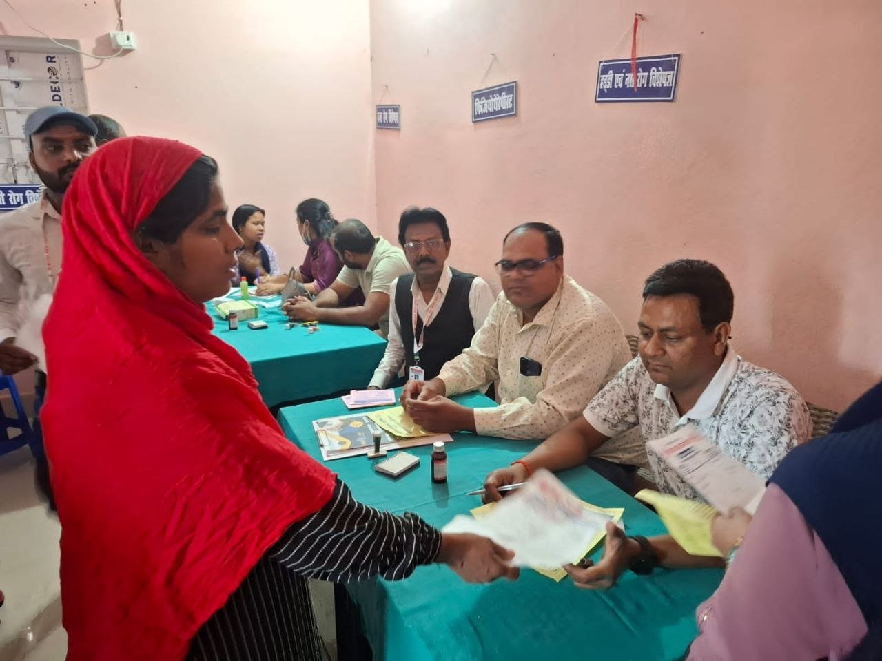 A weekly free health check-up camp was organized by the Red Cross Society, Nalanda.