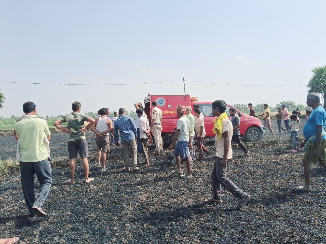 Wheat Crop Catches Fire Due to Short Circuit; 11 Bighas and 12 Kattas of Crop Reduced to Ashes
