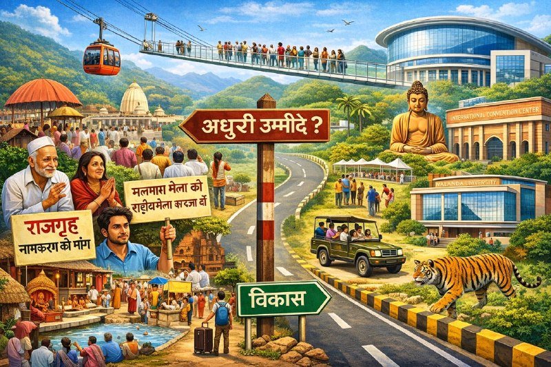 The pace of development in Rajgir has accelerated, yet some local expectations remain unfulfilled.