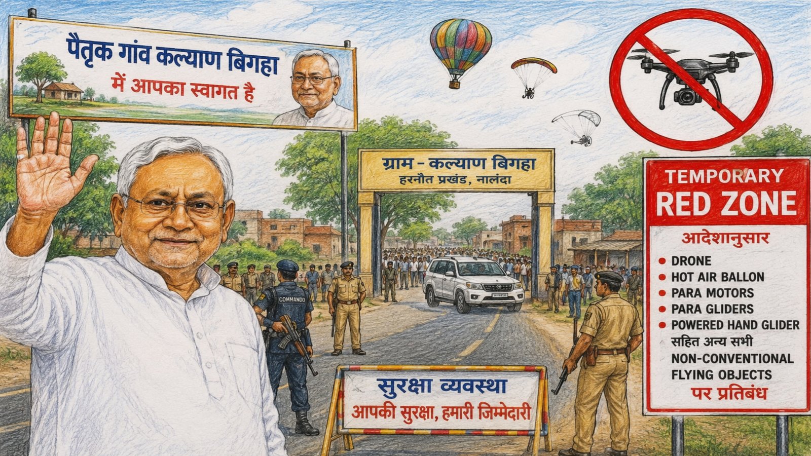 Former Chief Minister Nitish Kumar will visit his ancestral village Kalyan Bigha on May 14, where security has been declared a red zone.