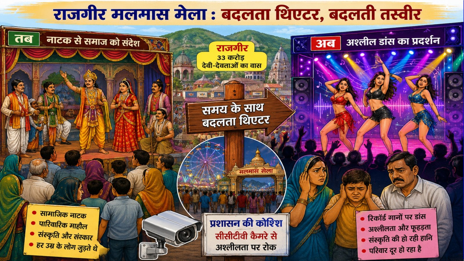 The dark truth of Rajgir Malmas Fair: Obscenity has taken over the theatre in place of culture.