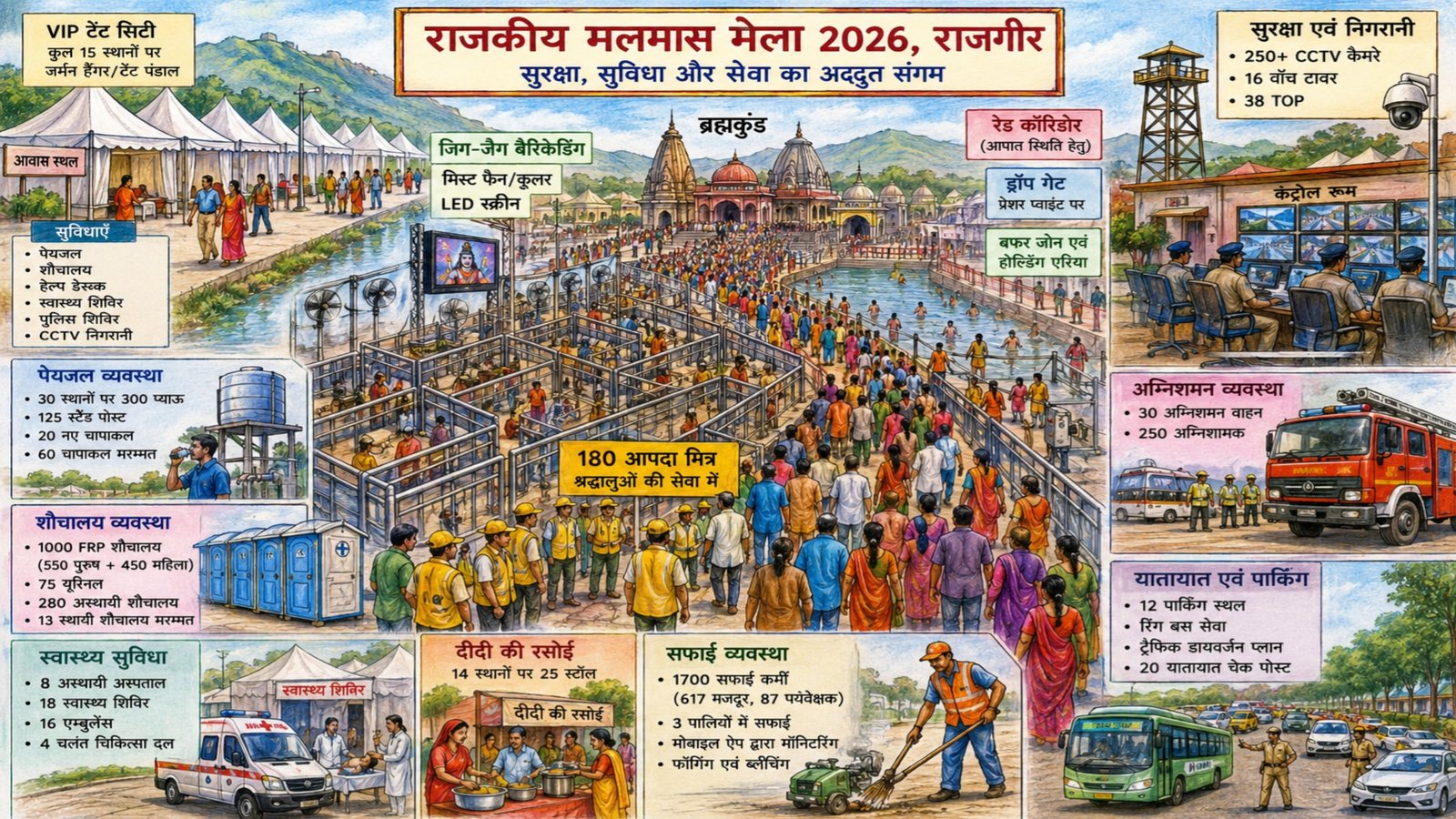 Rajgir Malmas Mela 2026 will be historic, for the first time hi-tech security and VIP tent city