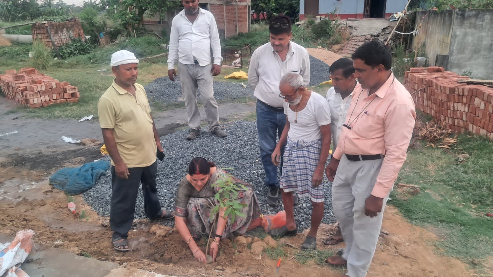 Along with road construction, greenery initiative, message of environmental protection given by planting 60 trees