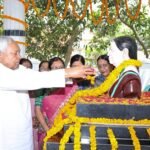 Nitish Kumar reached Kalyan Bigha to pay tribute to his wife on her 19th death anniversary.