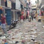 "Harnaut market has become a garbage dump! A sanitation workers' strike has left the streets littered with filth, making life difficult for residents."