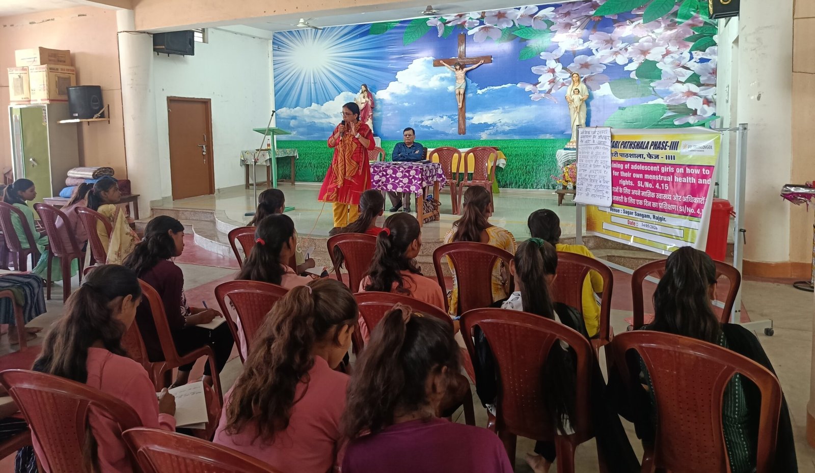 Information provided to adolescent girls on menstrual health, safety and rights