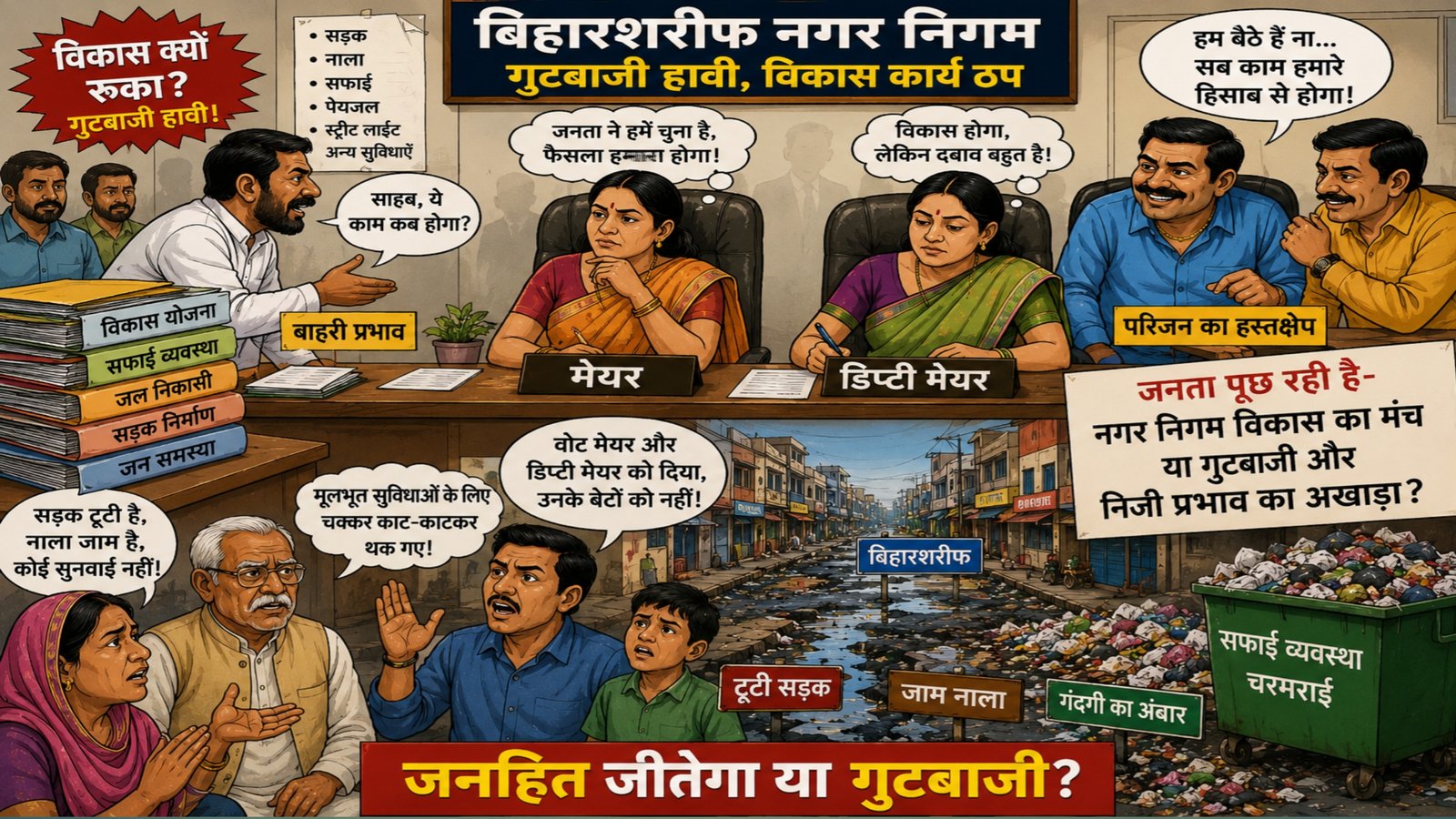 Political battle rages in Bihar Sharif Municipal Corporation! Councillors divided into two camps, development threatened?