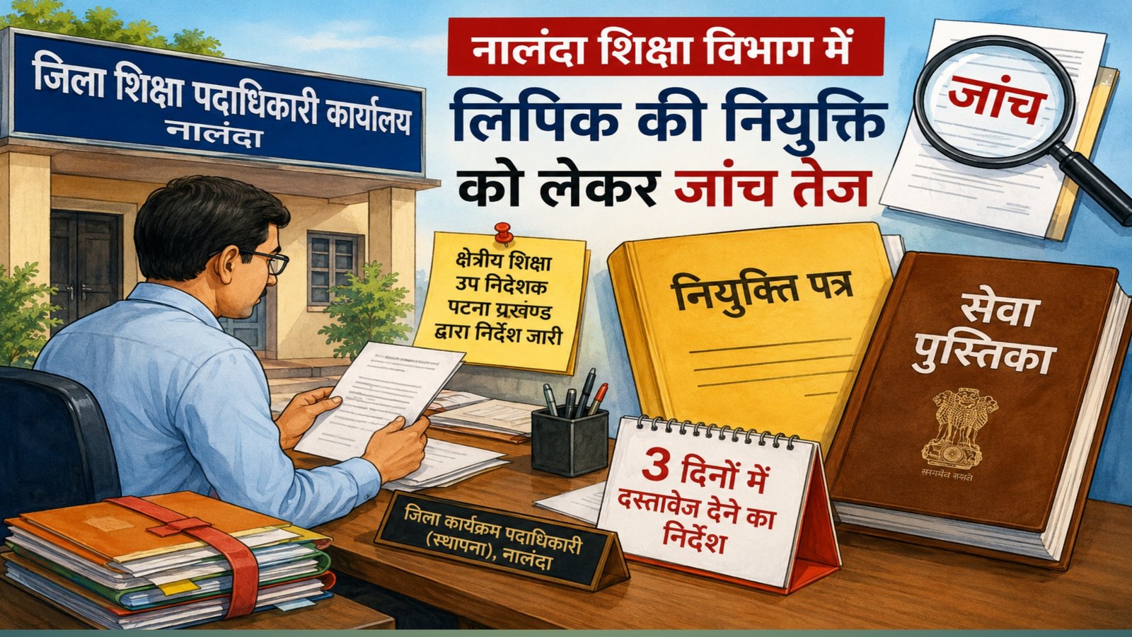 Investigation launched on complaint of fake appointment in Nalanda Education Department, clerk's service book and appointment letter summoned
