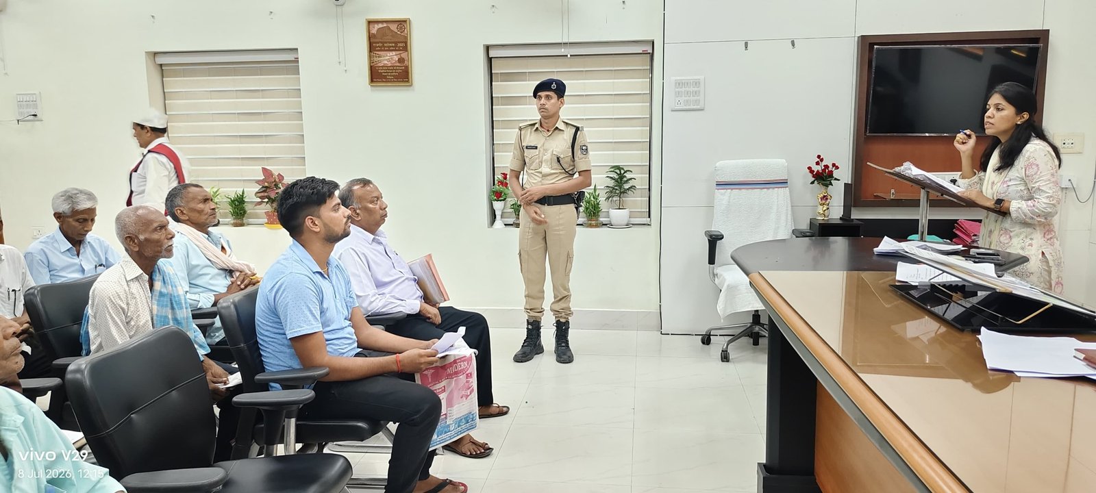 DM Udita Singh heard 34 grievances at the public hearing and issued directives for immediate action regarding issues related to Anganwadis, land, electricity bills, and mutation of land records.