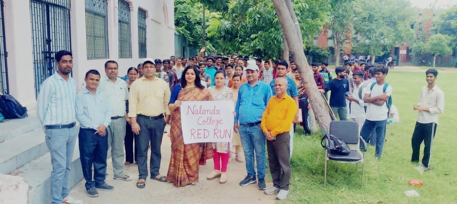 ‘Red Run-2026’ organized at Nalanda College; youth show enthusiastic participation in AIDS awareness run.