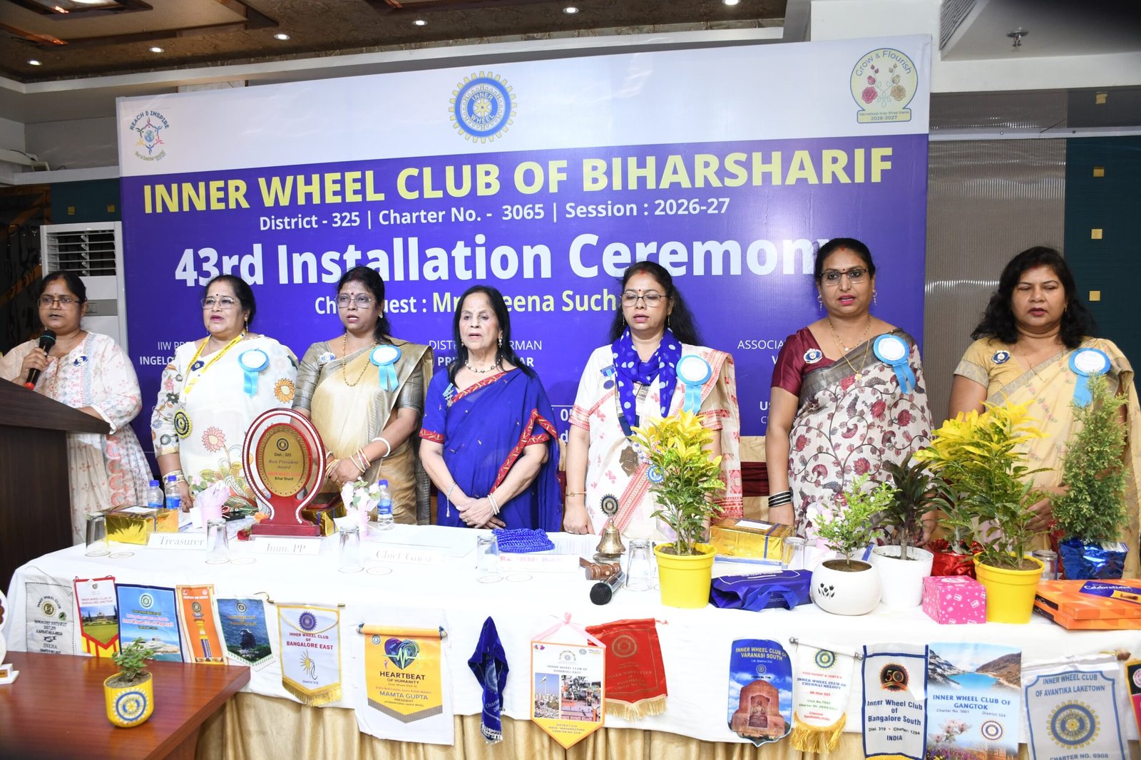 A message of service, leadership and dedication: Shobha Rani takes over as President at the 43rd Installation Ceremony of Inner Wheel Club Bihar Sharif
