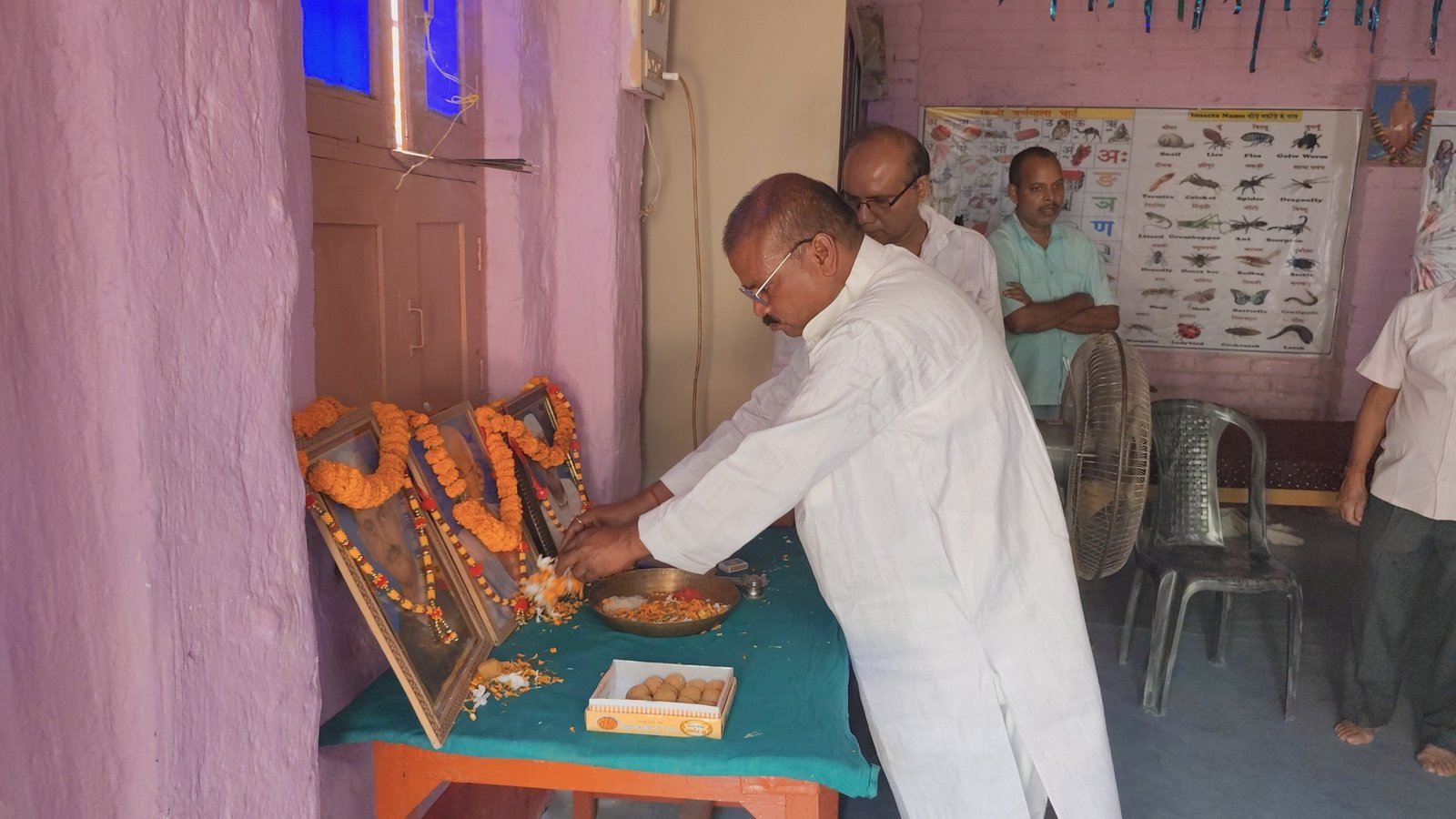 Events organized to mark the birth anniversaries of Gandhi, Shastri, and Shiv Kumar Prasad.