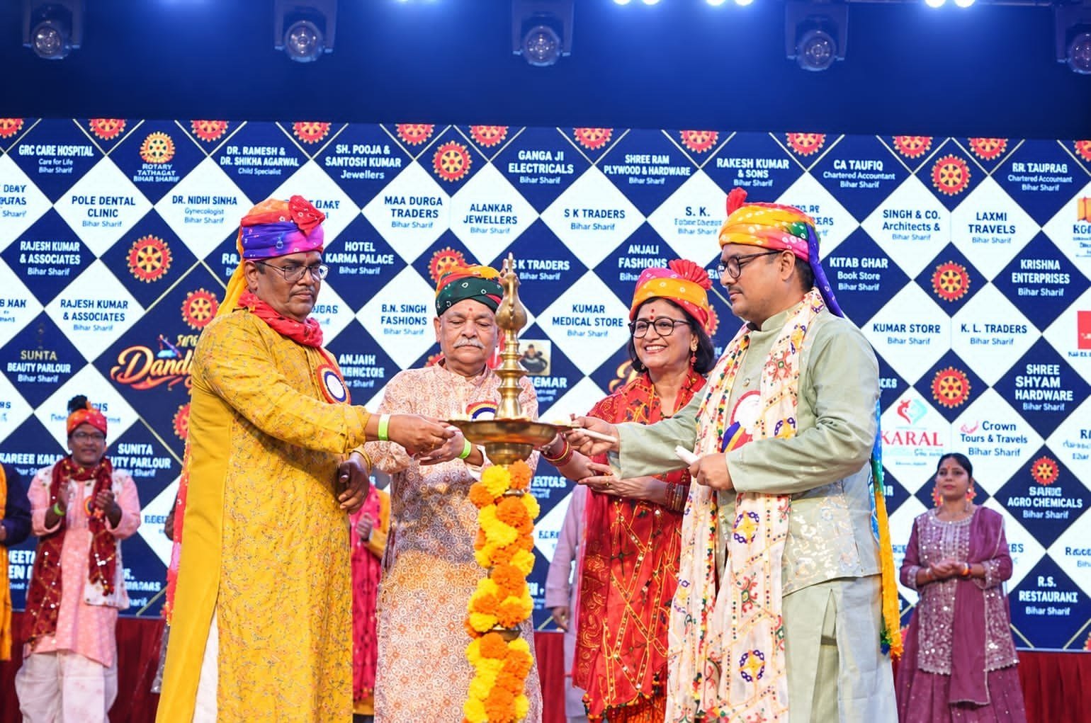 1,500 people danced at Rotary Tathagat’s Dandiya Night in Rajgir; 56 varieties of dishes won hearts.