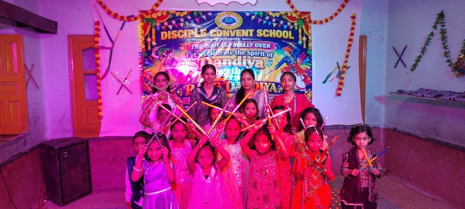 Dandiya festival celebrated with great enthusiasm at Disciple Convent School; students gave captivating performances.
